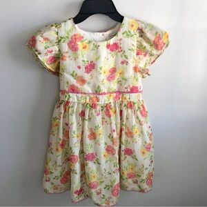 Cynthia Rowley Yellow/floral dress.  Size 8. Lined, easter dress